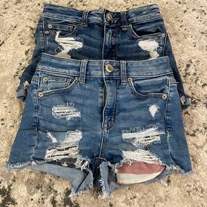2 pairs American Eagle Jean shorts Size 00